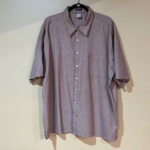 Old Navy Men Short Sleeve Checkered Button Down Cotton Shirt, Size XXL
